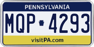 PA license plate MQP4293