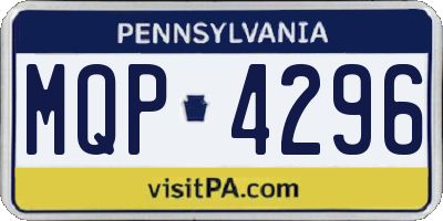 PA license plate MQP4296