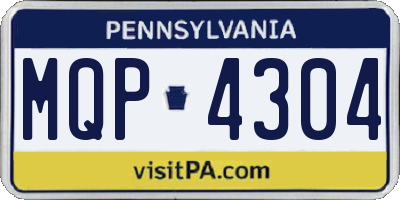 PA license plate MQP4304