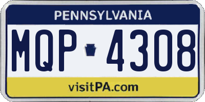PA license plate MQP4308