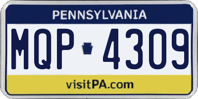PA license plate MQP4309