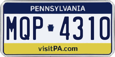 PA license plate MQP4310