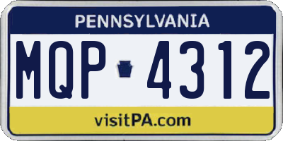 PA license plate MQP4312