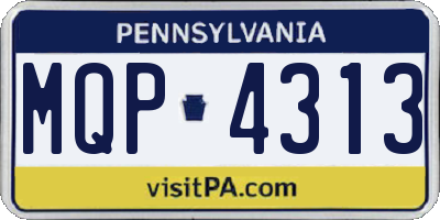 PA license plate MQP4313