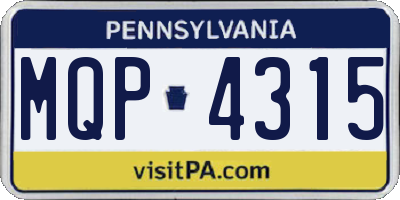 PA license plate MQP4315