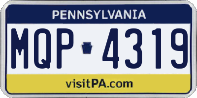 PA license plate MQP4319