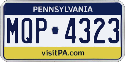 PA license plate MQP4323