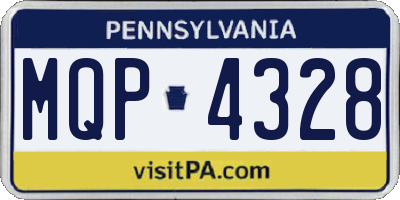 PA license plate MQP4328