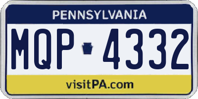 PA license plate MQP4332