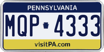 PA license plate MQP4333