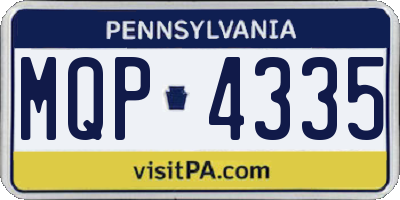 PA license plate MQP4335