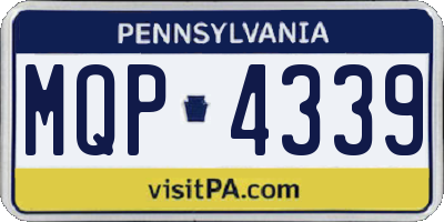 PA license plate MQP4339