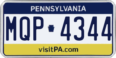 PA license plate MQP4344