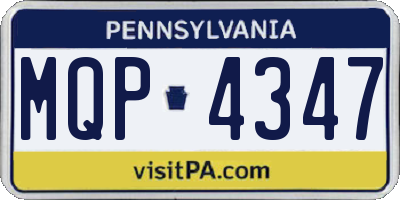 PA license plate MQP4347