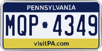 PA license plate MQP4349