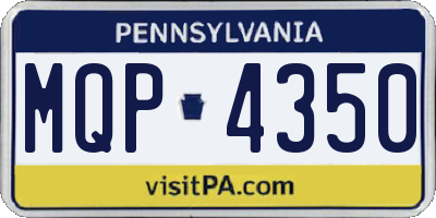 PA license plate MQP4350