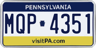 PA license plate MQP4351