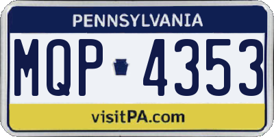 PA license plate MQP4353