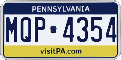 PA license plate MQP4354