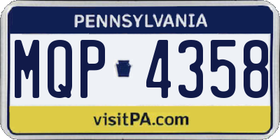 PA license plate MQP4358