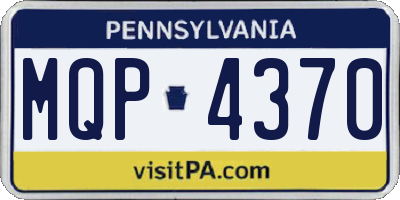 PA license plate MQP4370