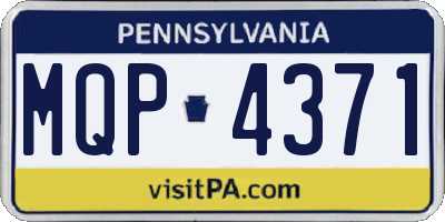 PA license plate MQP4371