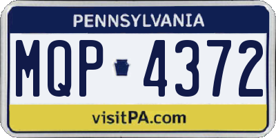 PA license plate MQP4372