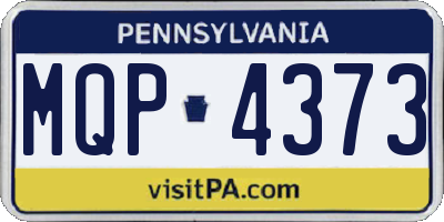 PA license plate MQP4373