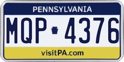 PA license plate MQP4376