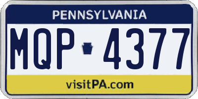 PA license plate MQP4377
