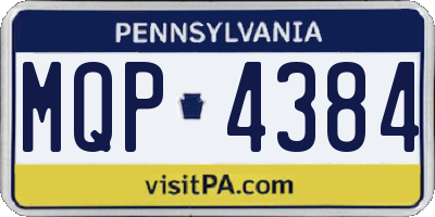 PA license plate MQP4384