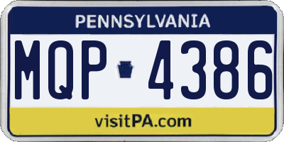 PA license plate MQP4386