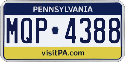 PA license plate MQP4388