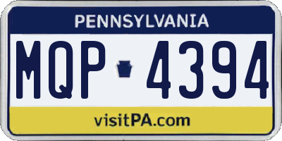 PA license plate MQP4394