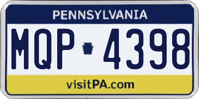 PA license plate MQP4398