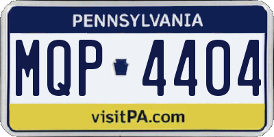 PA license plate MQP4404