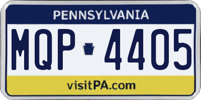 PA license plate MQP4405