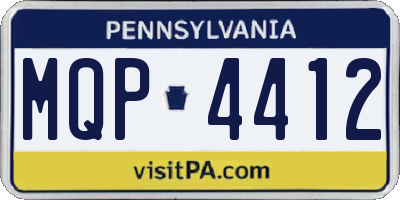 PA license plate MQP4412