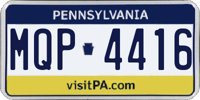 PA license plate MQP4416