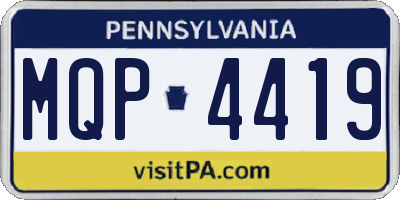 PA license plate MQP4419