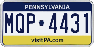 PA license plate MQP4431