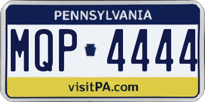 PA license plate MQP4444
