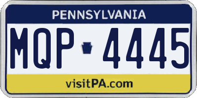 PA license plate MQP4445
