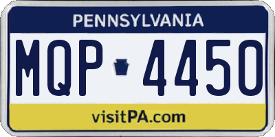 PA license plate MQP4450