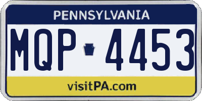 PA license plate MQP4453