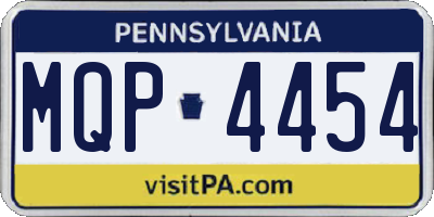 PA license plate MQP4454