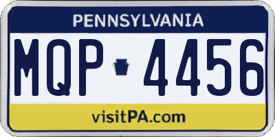 PA license plate MQP4456