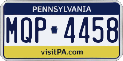 PA license plate MQP4458
