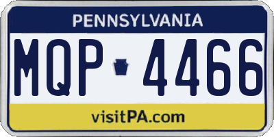 PA license plate MQP4466