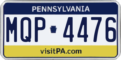 PA license plate MQP4476